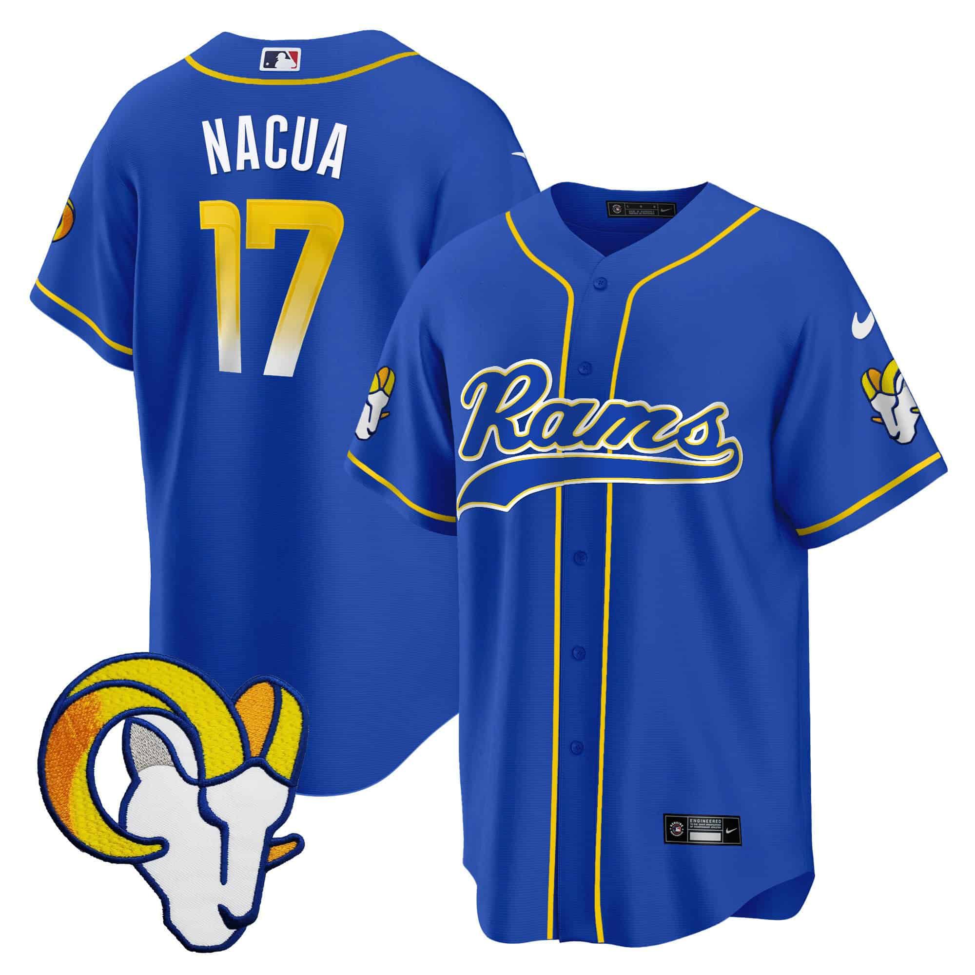 Men Los Angeles Rams #17 Nacua Blue 2024 Nike Baseball NFL Jersey style 1->indianapolis colts->NFL Jersey